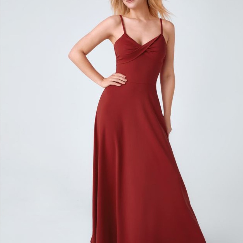 HALARA Spaghetti-Strap Maxi Dress in Wine Red